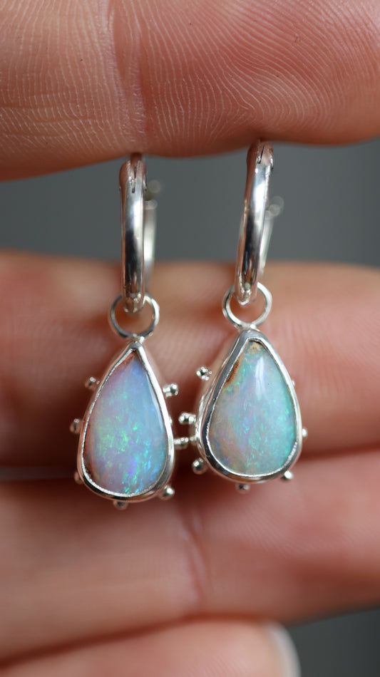 Boulder Opal Hoops