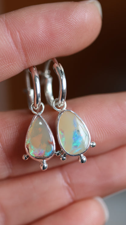 Boulder Opal Hoops