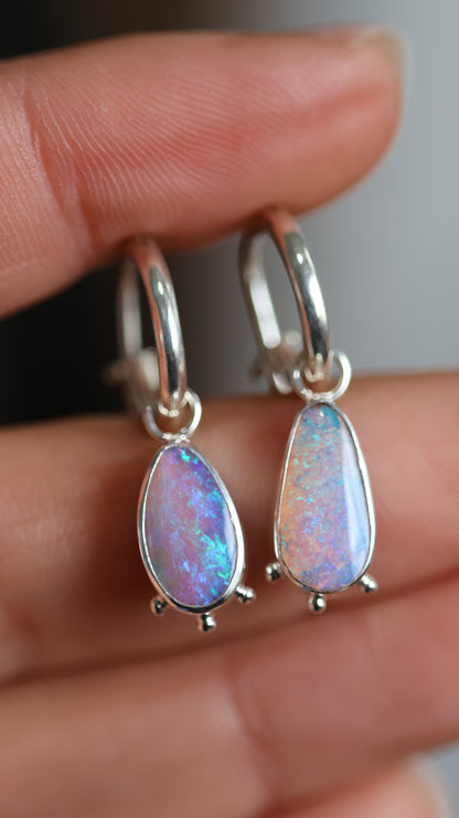 Pipe Opal Hoops