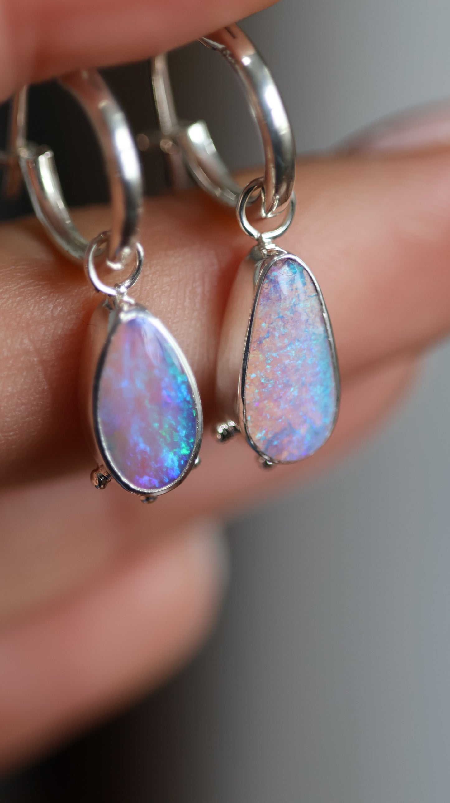 Pipe Opal Hoops