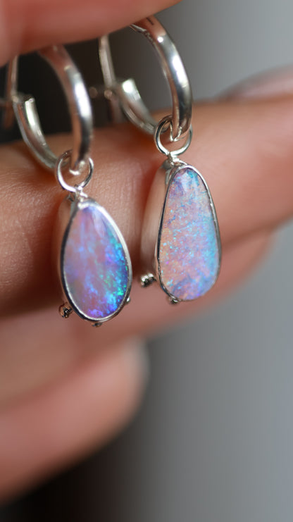 Pipe Opal Hoops