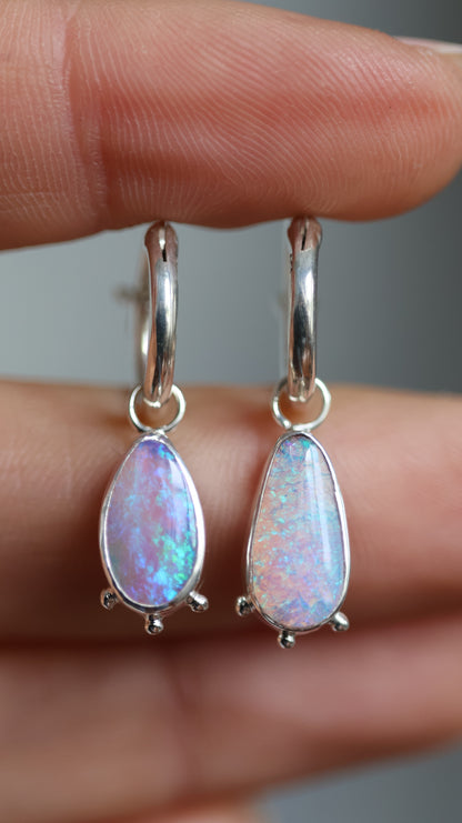 Pipe Opal Hoops