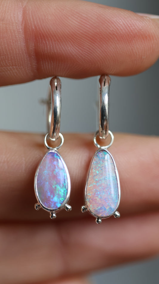 Pipe Opal Hoops