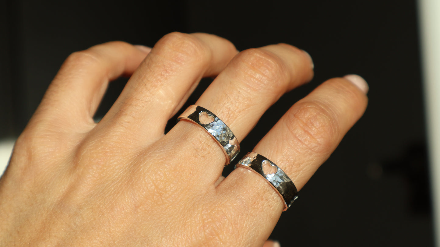 Heart- Hammered Ring