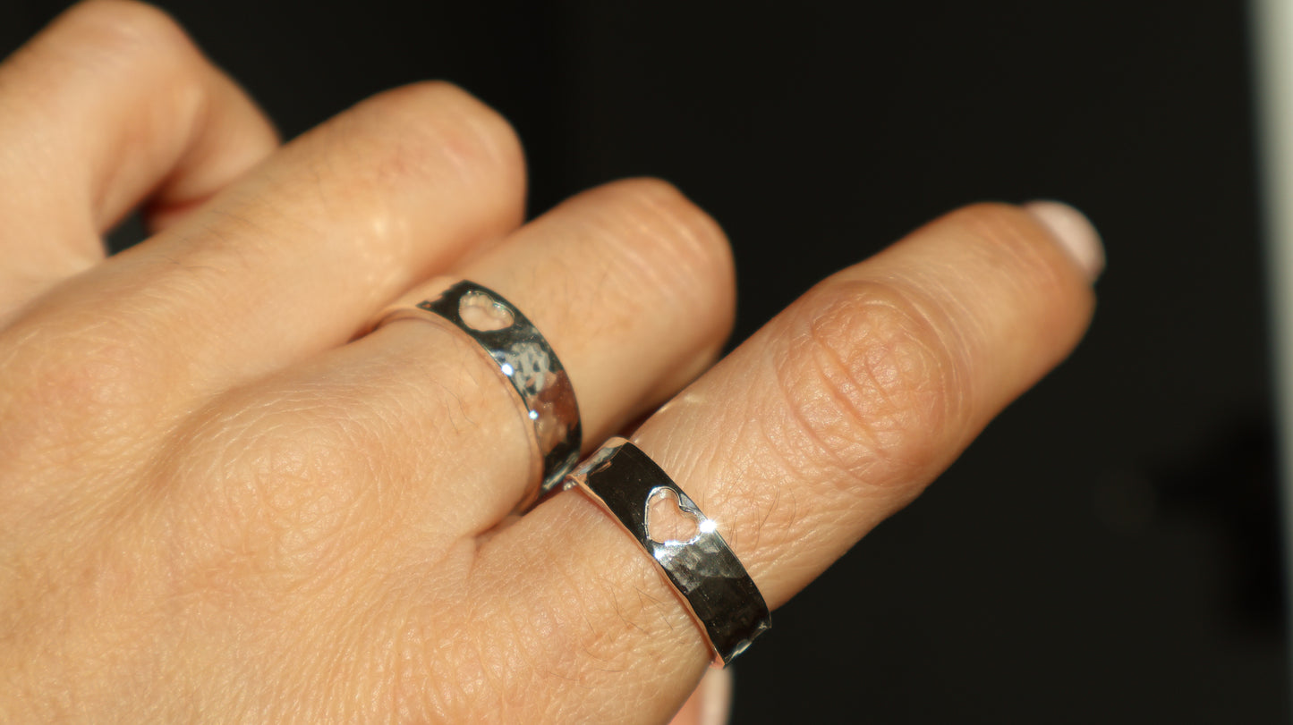 Heart- Hammered Ring