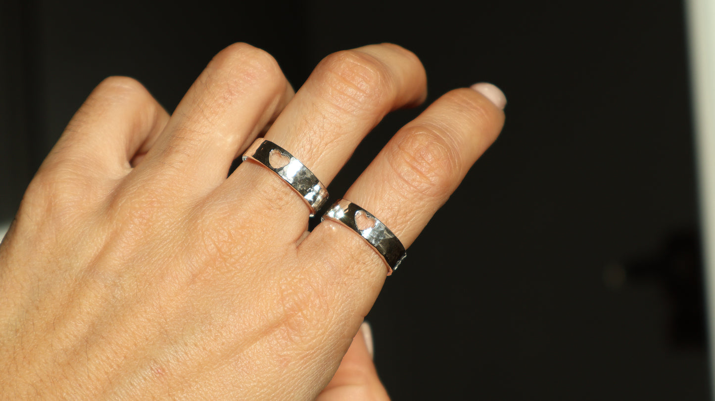 Heart- Hammered Ring
