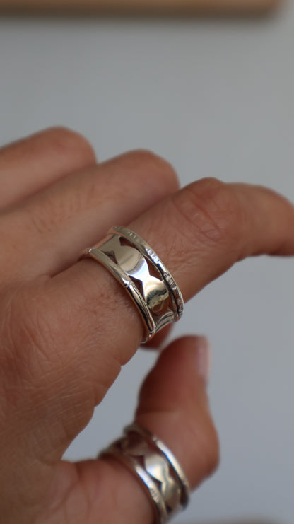Triple texture Ring