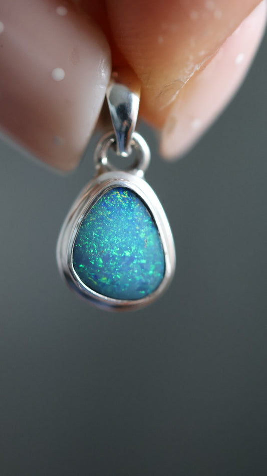 Aqua Spark Opal Pendant