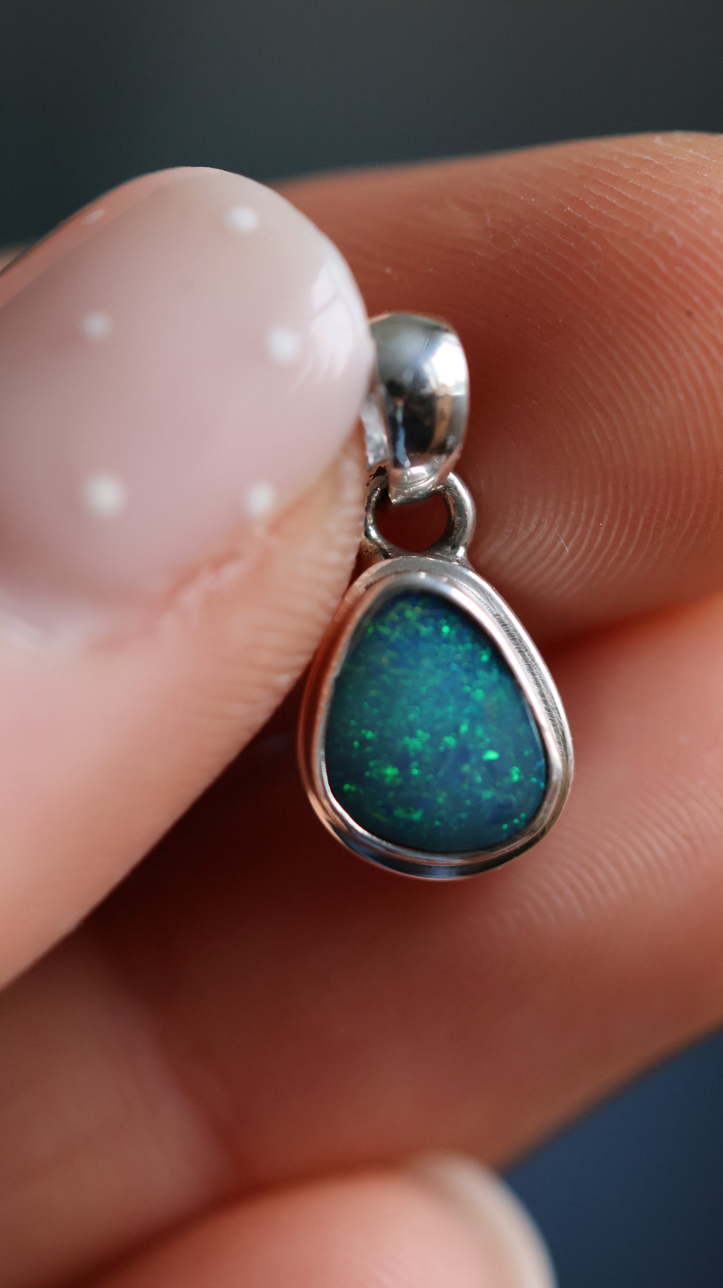 Aqua Spark Opal Pendant