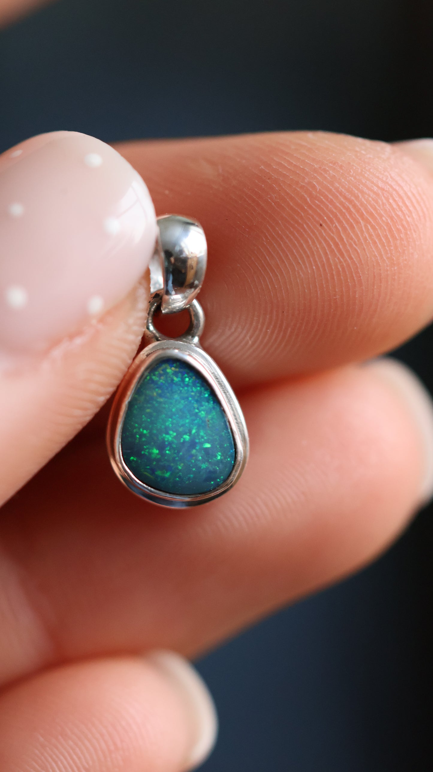 Aqua Spark Opal Pendant