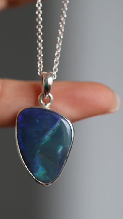 Solid Lightning Ridge opal Pendant