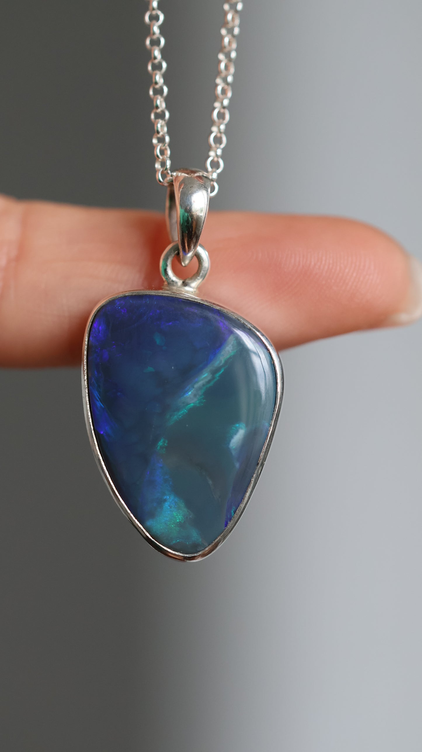 Solid Lightning Ridge opal Pendant