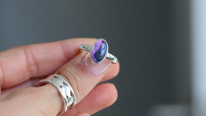 Solid Lightning Ridge opal Ring size 9 (R)