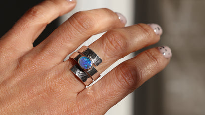 Crystal Opal Statement Ring