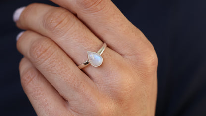 Moonstone Teardrop Ring
