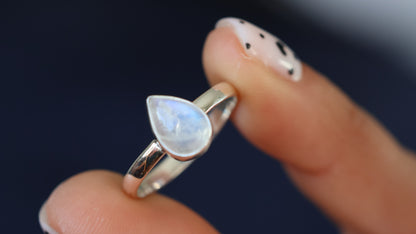 Moonstone Teardrop Ring