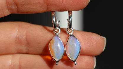 Marquise Opal Hoops