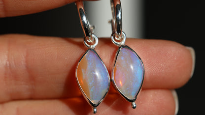 Marquise Opal Hoops