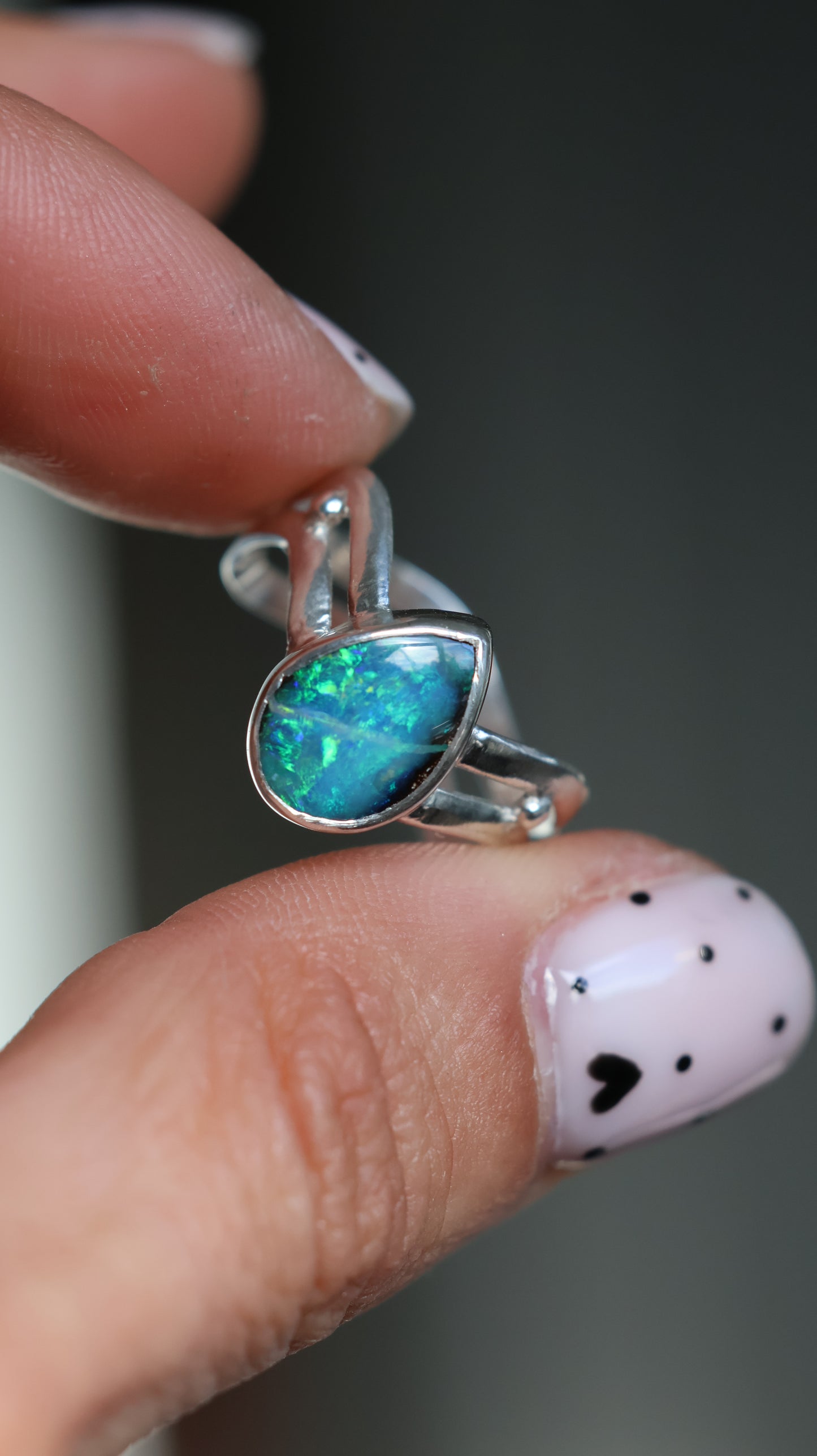 Wavy Boulder Opal ring (size 7.5)