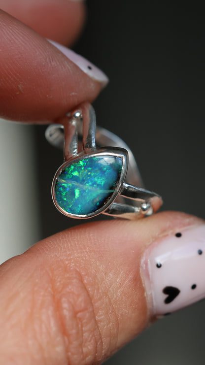 Wavy Boulder Opal ring (size 7.5)