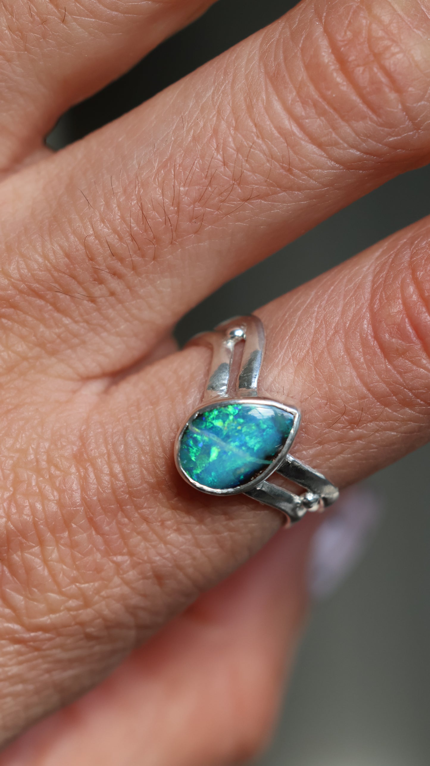 Wavy Boulder Opal ring (size 7.5)