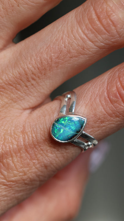 Wavy Boulder Opal ring (size 7.5)