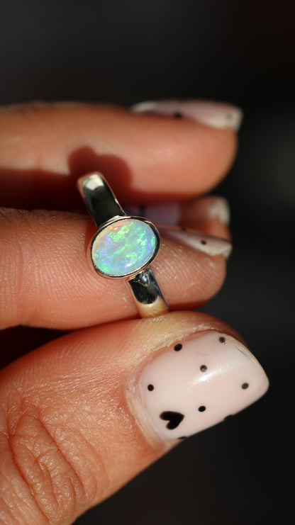 Solid Coober Pedy Opal Ring (size 8)