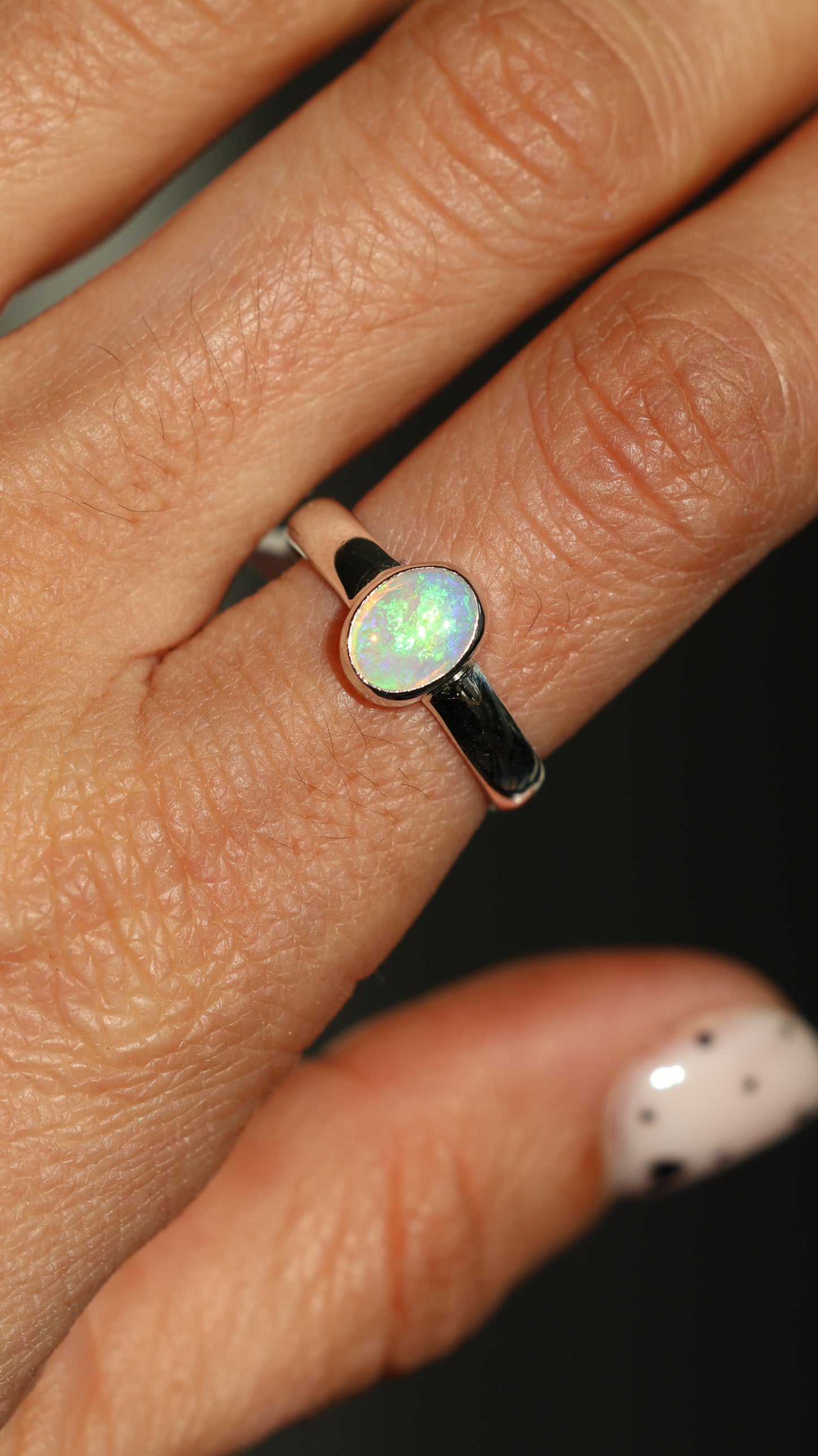 Solid Coober Pedy Opal Ring (size 8)