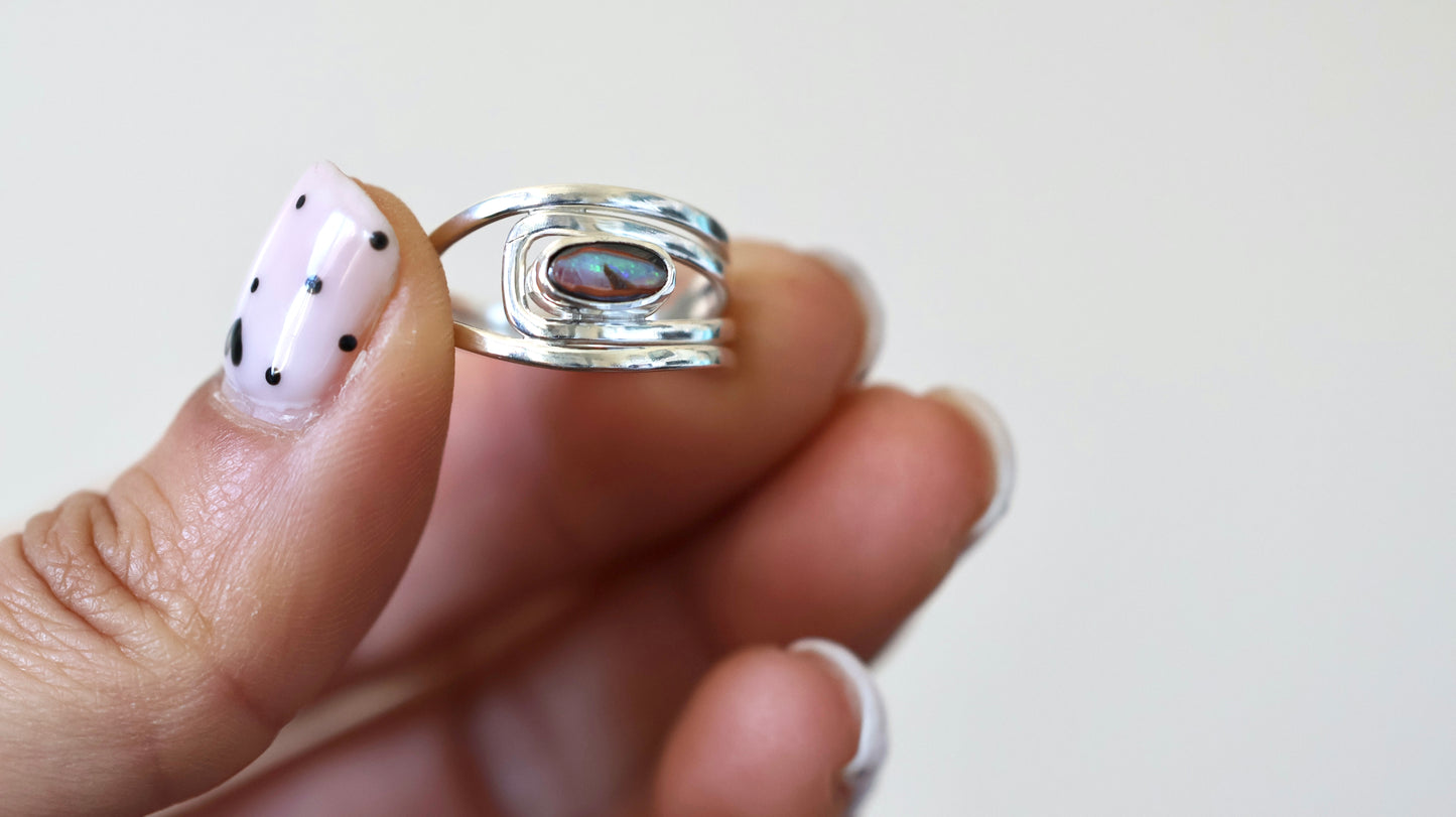Yowah Nut Opal Ring (size 7)