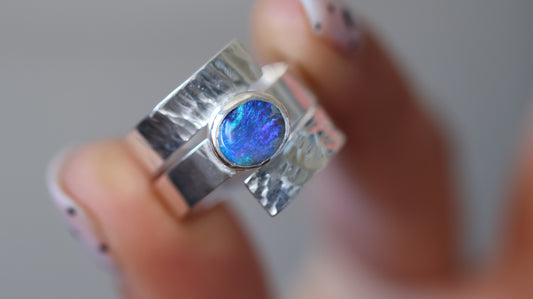 Crystal Opal Statement Ring