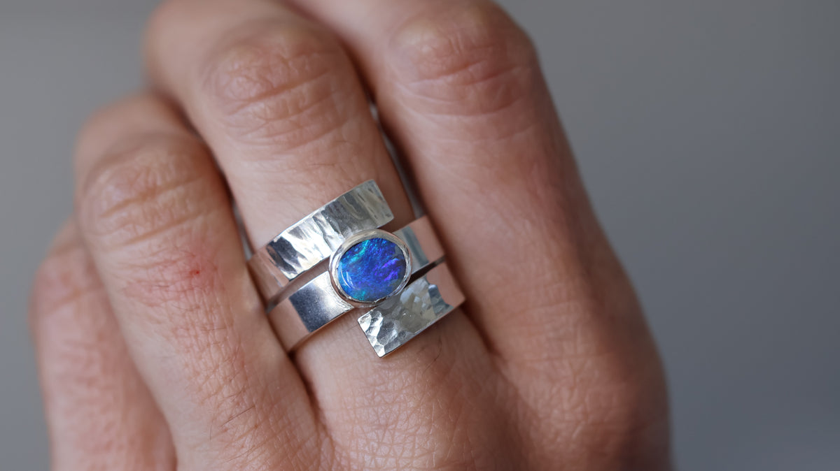 Crystal Opal Statement Ring