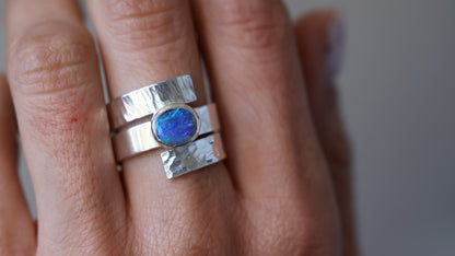 Crystal Opal Statement Ring