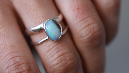 Solid Boulder Opal Ring