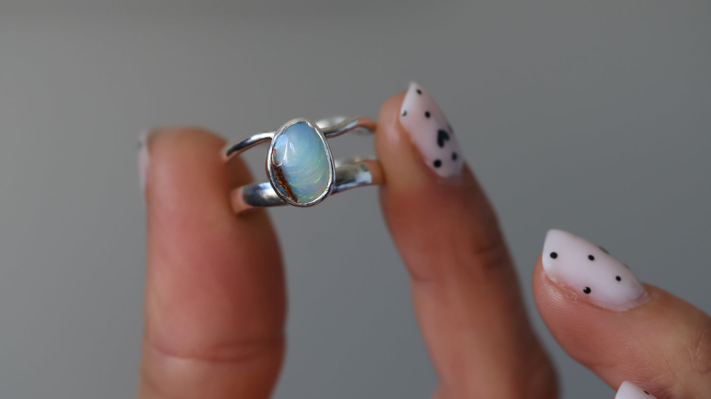 Solid Boulder Opal Ring