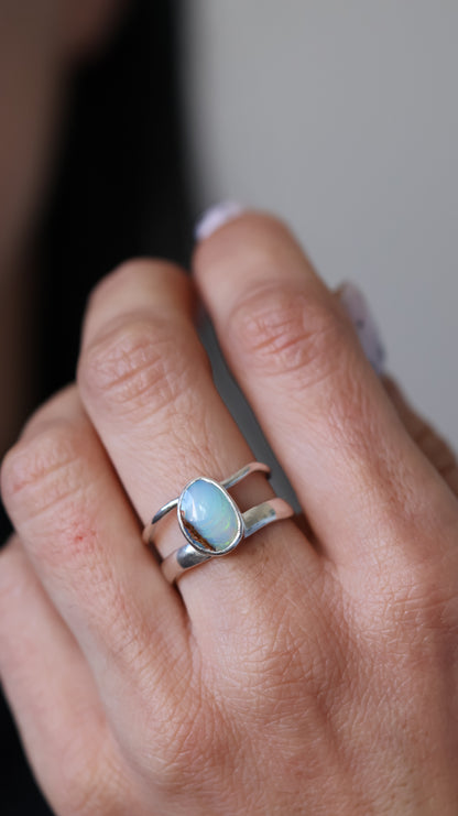 Solid Boulder Opal Ring