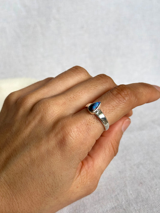 Luzia - Adjustable Boulder Opal Ring – Size O to P