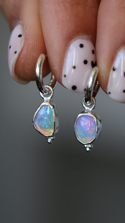 crystal opals hoops