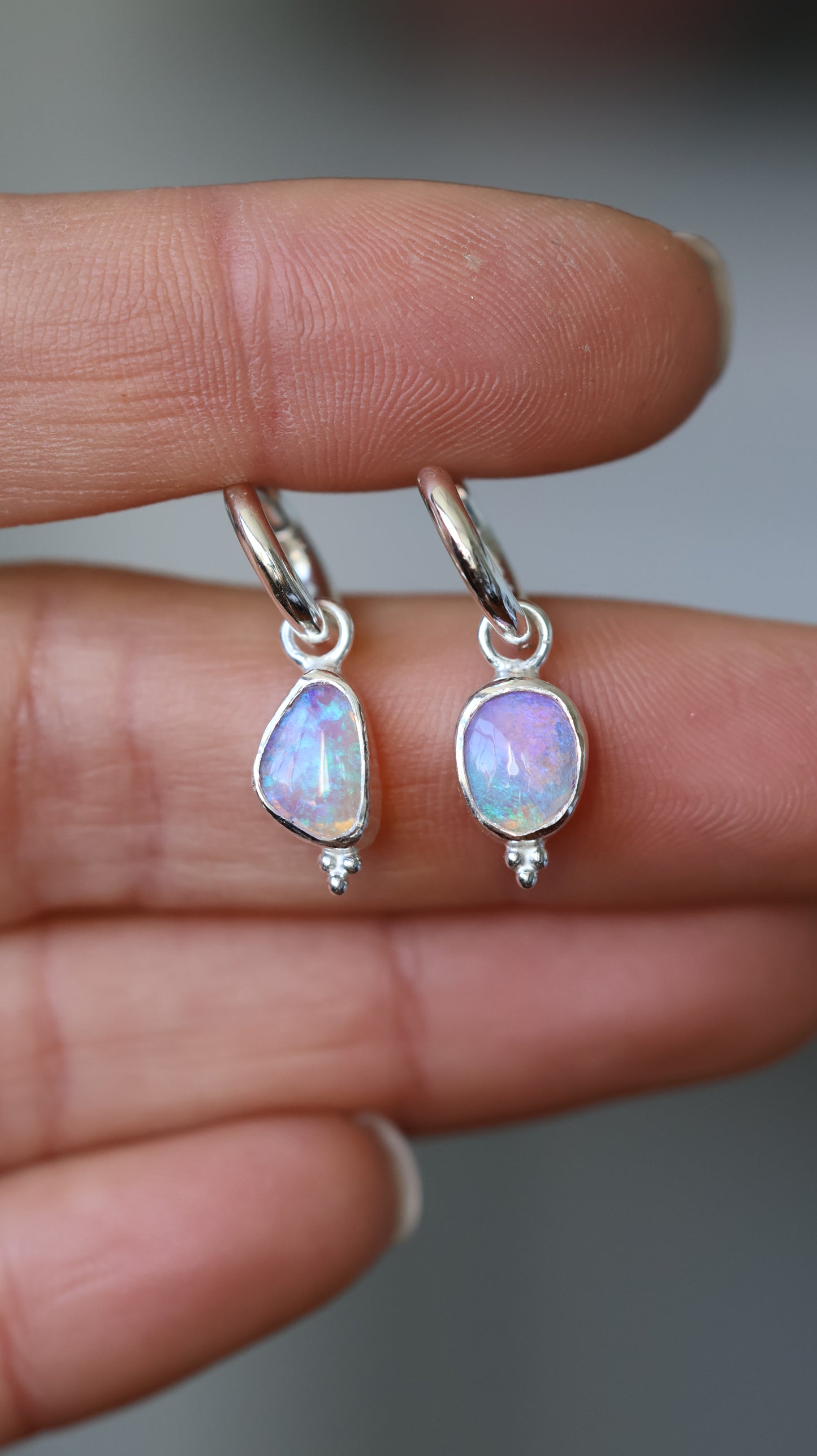 crystal opals hoops