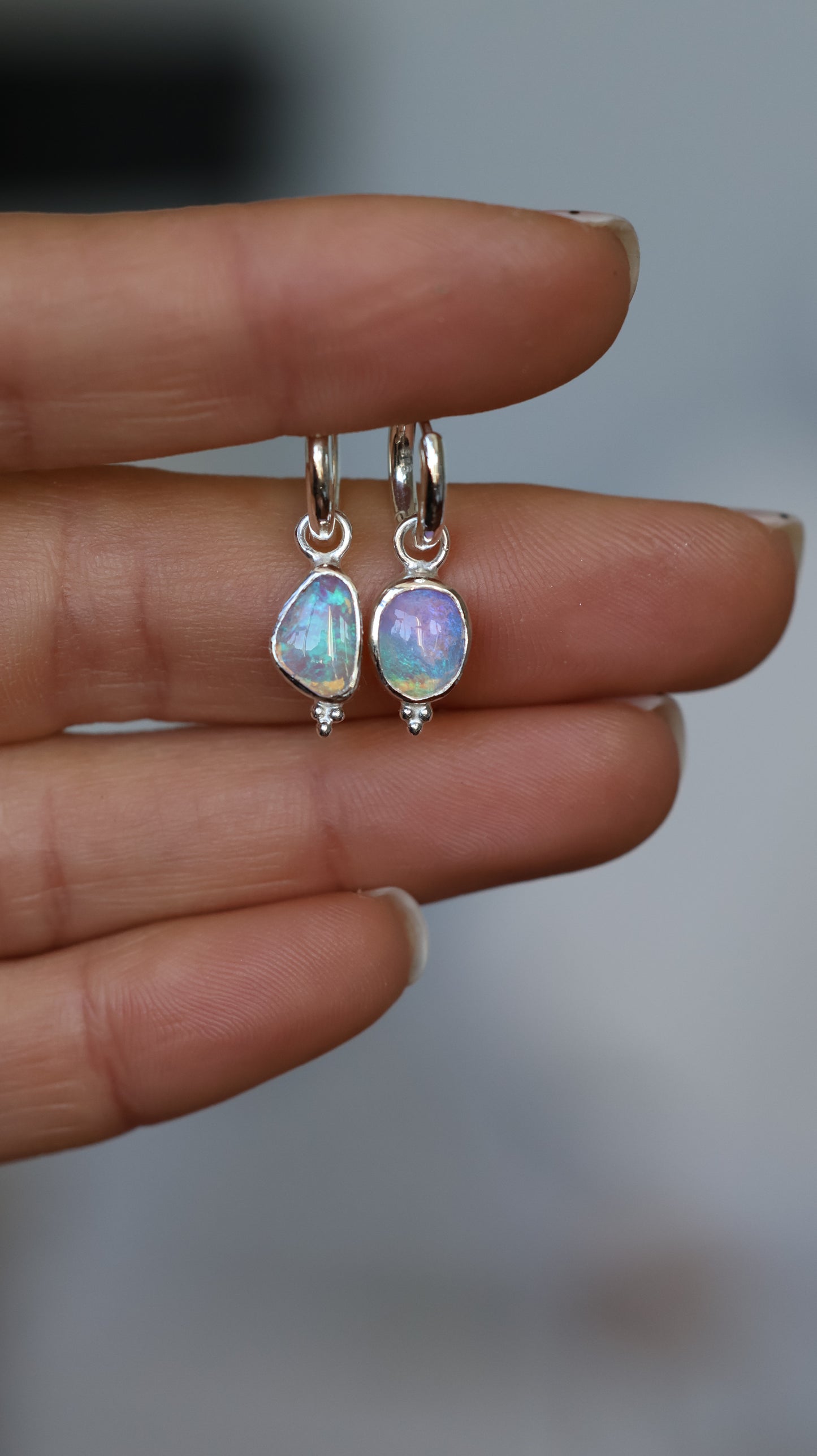 crystal opals hoops