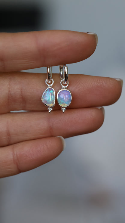 crystal opals hoops