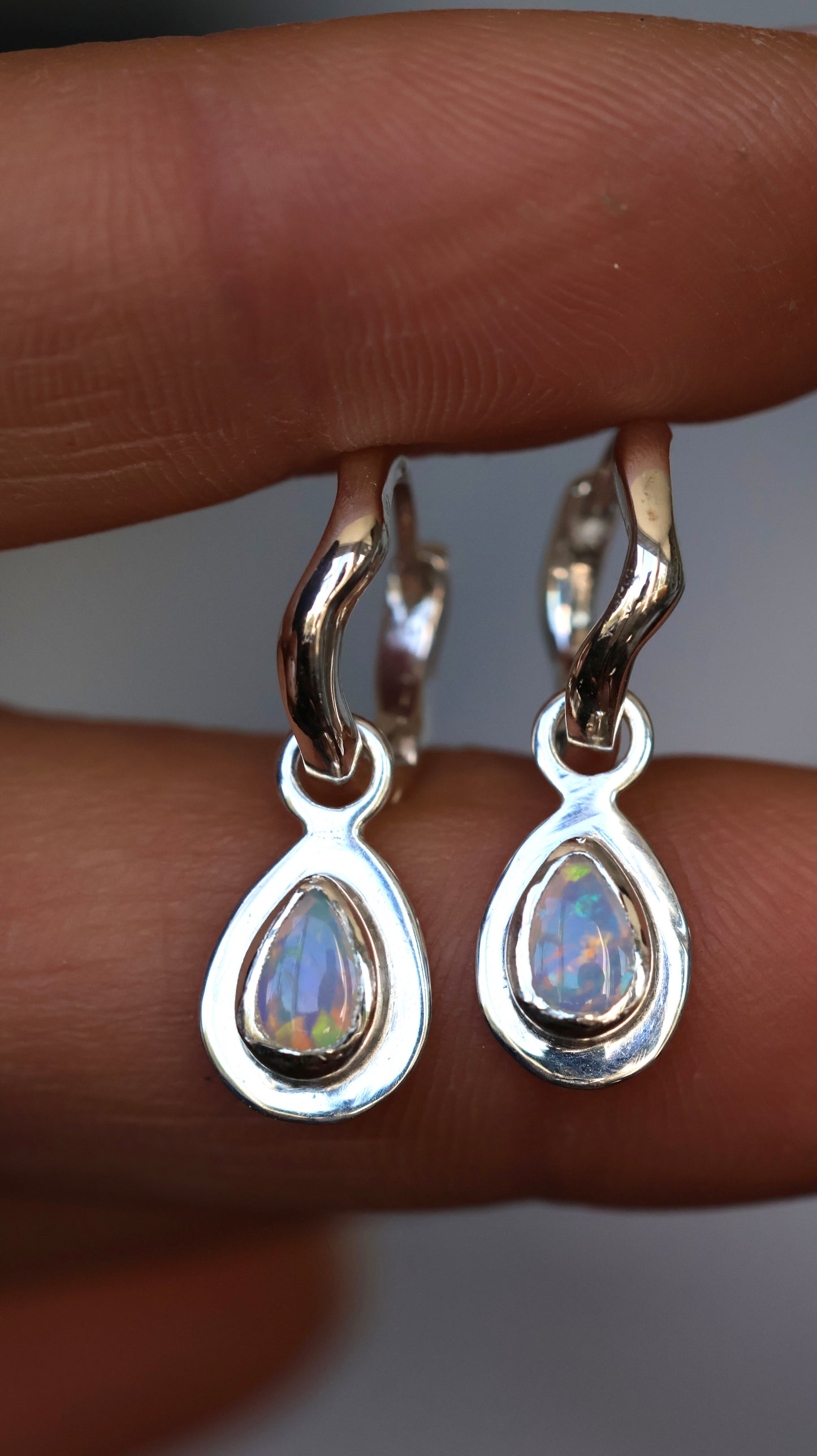 Crystal Wavy Hoops