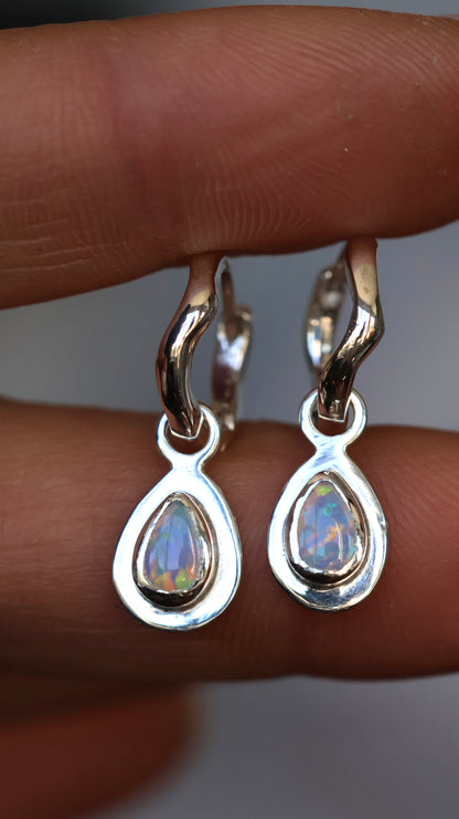 Crystal Wavy Hoops