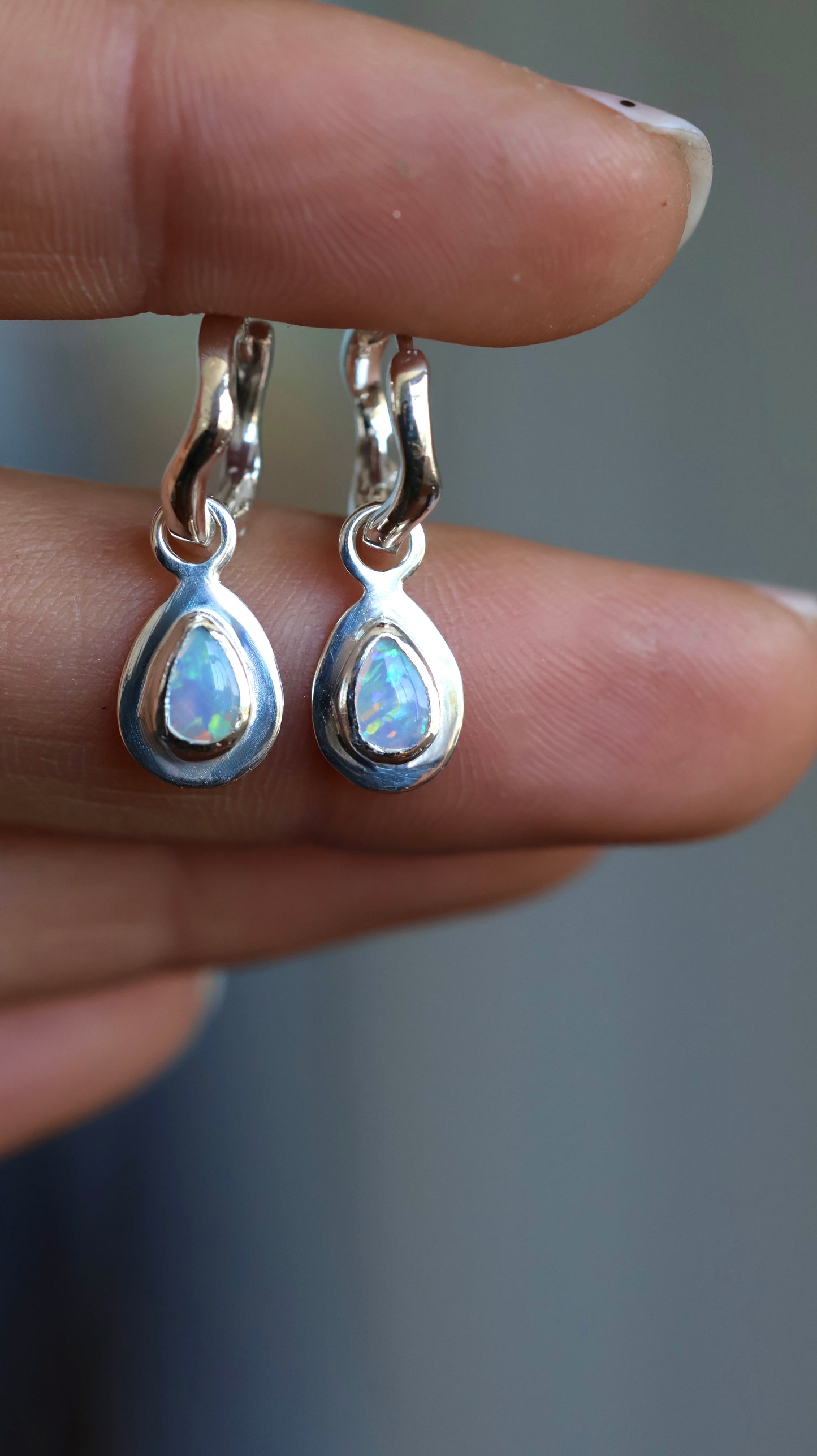 Crystal Wavy Hoops