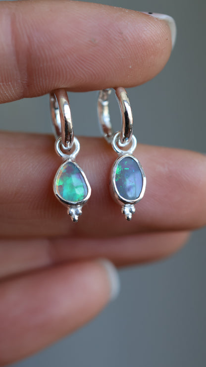 Crystal Opal Hoops