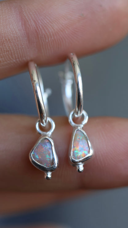Boulder opal hoops