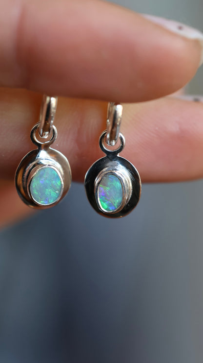 Lightning Ridge opals Hoops