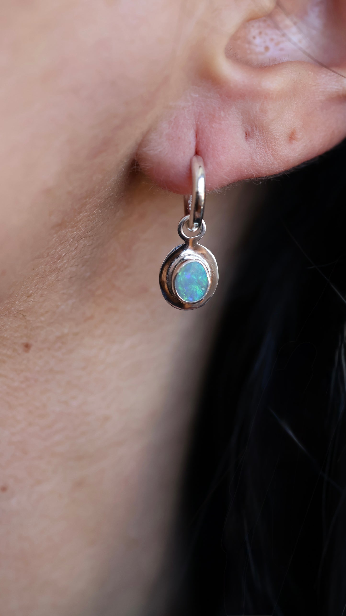 Lightning Ridge opals Hoops