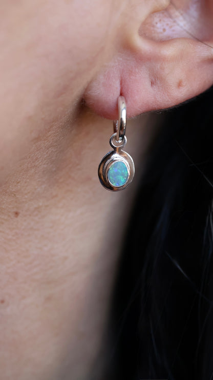 Lightning Ridge opals Hoops