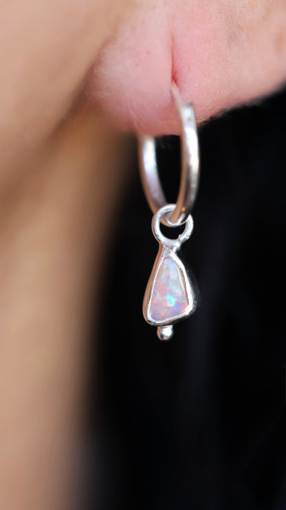 Boulder opal hoops