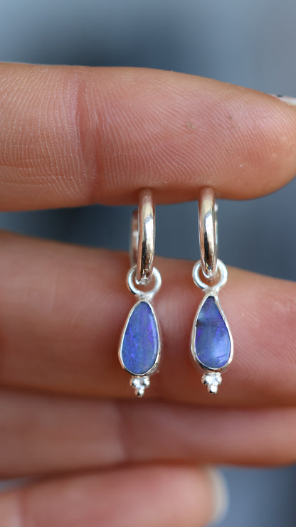 Boulder Opal Hoops